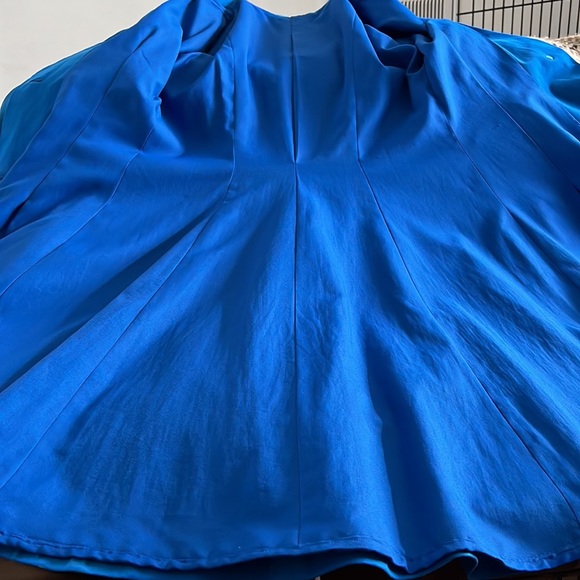 Vintage 50’s Coat in Royal Blue Single breasted Pin up style Size L Classy - Picture 11 of 13